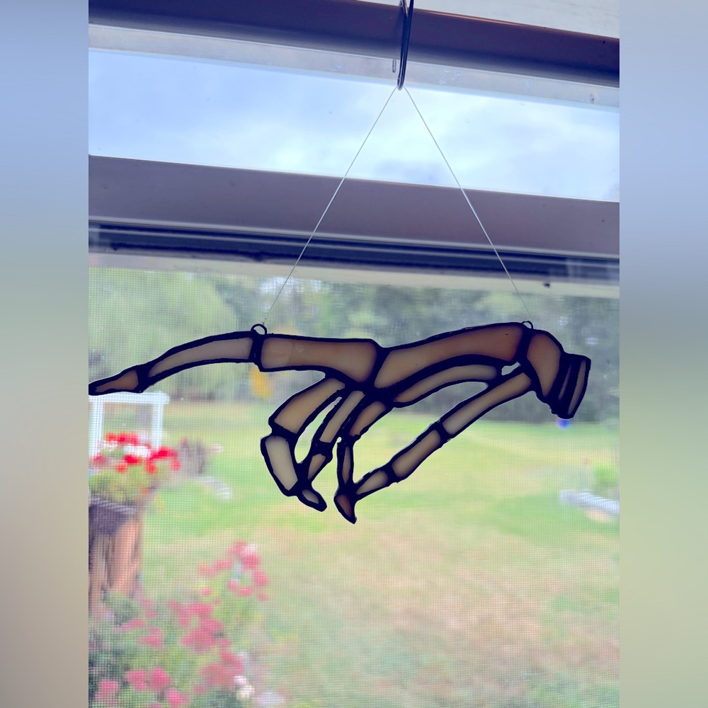 Hand made Stained Glass Skeleton Hand